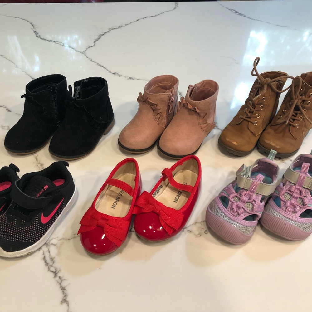 Baby Girl size 5 shoes bundle boots flats Nike sneakers